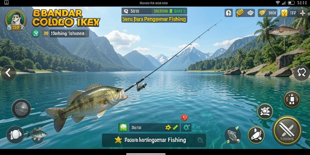 Tampilan gameplay BANDARCOLOK yang seru dan menantang di dunia memancing.