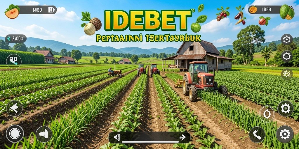 Screenshot gameplay IDEBET menampilkan aktivitas bertani yang seru.