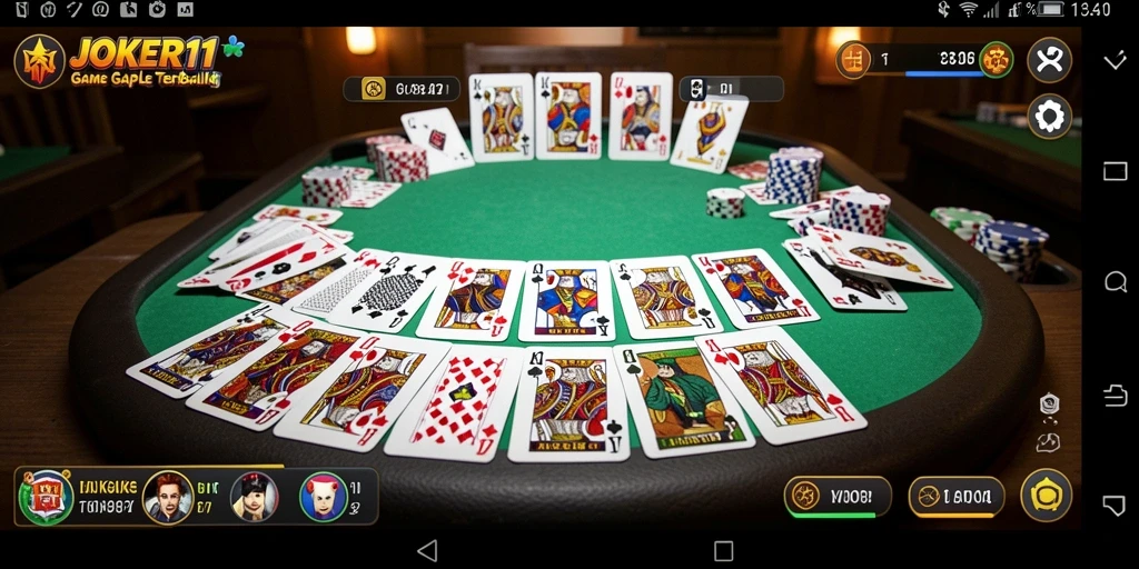 Tampilan menarik dari gameplay Gaple di JOKER11.