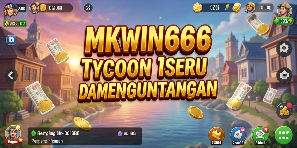 Screenshot gameplay MKWIN666 menampilkan tantangan membangun bisnis Tycoon.