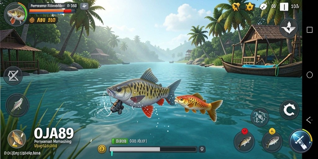 Tampilan menarik dari gameplay OJA89 yang menunjukkan aksi memancing seru.