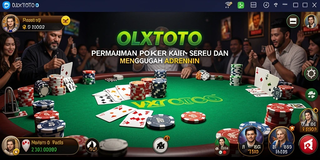 Screenshot OLXTOTO menunjukkan pemain beraksi di meja Poker.