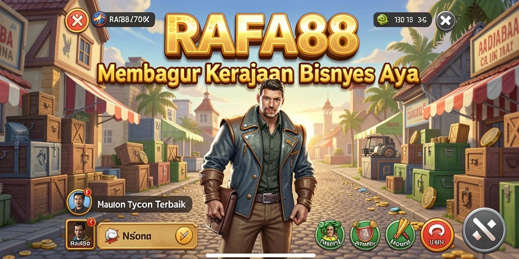 Tangkapan layar utama RAFA88 menampilkan gameplay menyenangkan dalam membangun kerajaan bisnis.