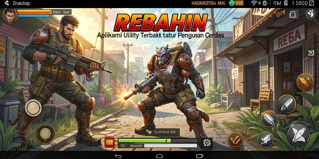 Tampilan utama layar aplikasi REBAHIN yang ramah pengguna.