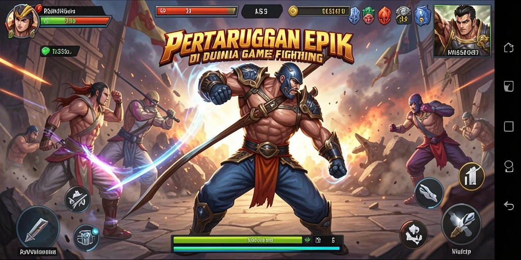 Tampilan gameplay menegangkan di RSNVIP dengan karakter bertarung.