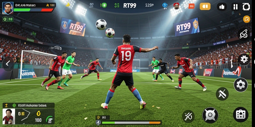 Gameplay menegangkan di dalam arena olahraga.