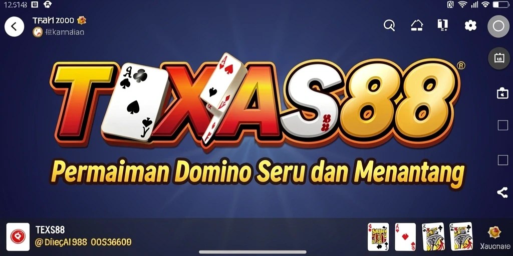 Tampilan gameplay TEXAS88 yang menarik dan seru saat bermain domino.